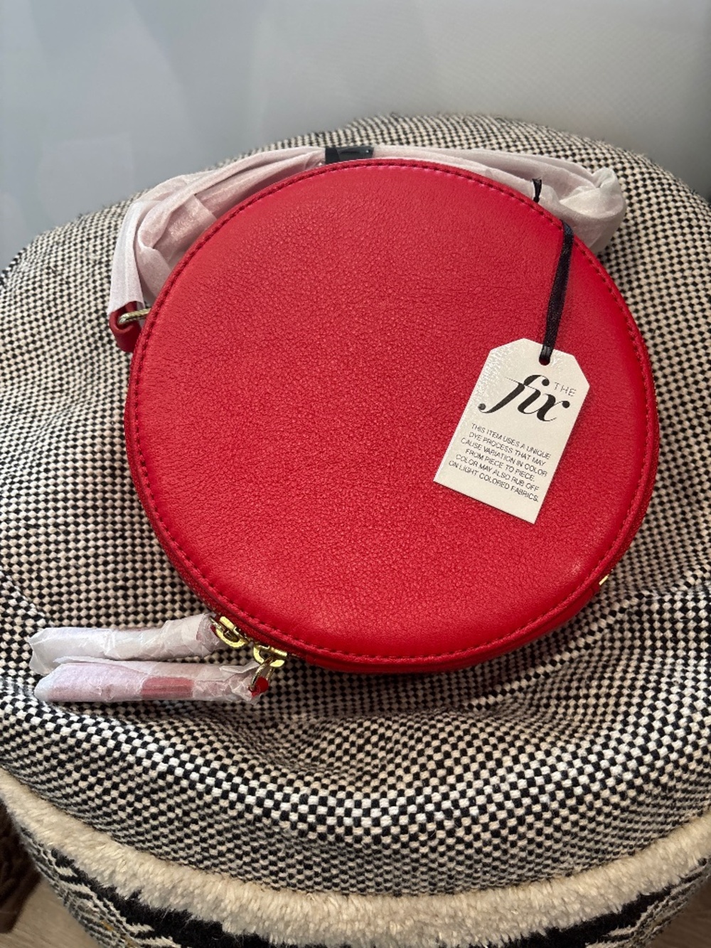 The Fix Red Leather Hampton Circle Bag